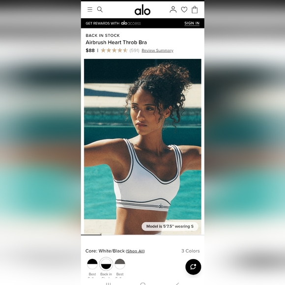 Alo-Airbrush High-Waist Heart Throb Bra & Legging Set -NWT - Picture 10 of 12